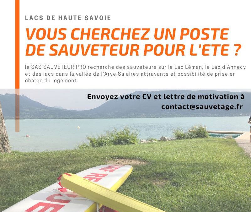 Vous cherchez un poste de sauveteur en Haute Savoie pour l’été ?